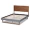 Baxton Studio Allegra Grey Upholstered and Walnut Wood Full Size Platform Bed 164-9413-9419 - alternate 9